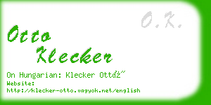otto klecker business card